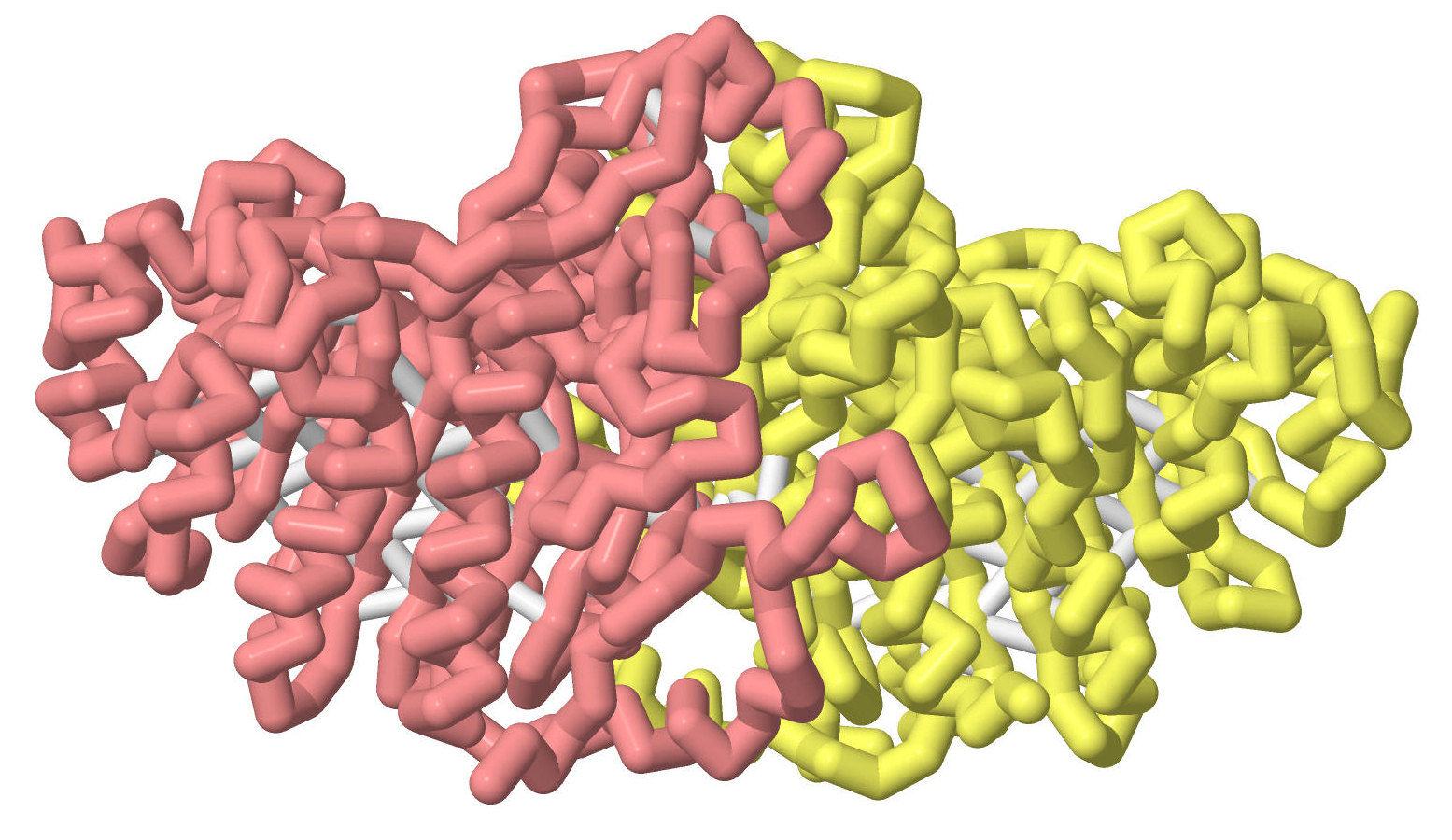 EAP backbone rendered in Jmol, based on 1EW8.pdb.
